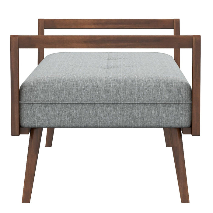 Cora - Mid-Century Modern Gray Bench - Gray
