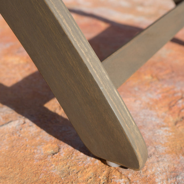 Outdoor Foldable Wood Dining Chair With Slat Design (Set of 2)