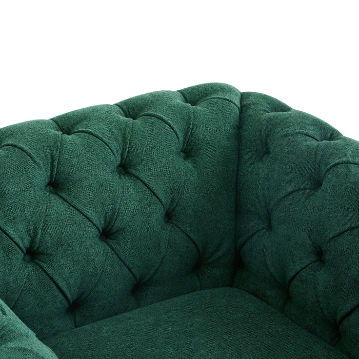 Chesterfield Style Swivel Club Chair With Button Tufted