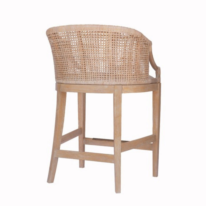 Casual Handcrafted Rattan Counter Stool