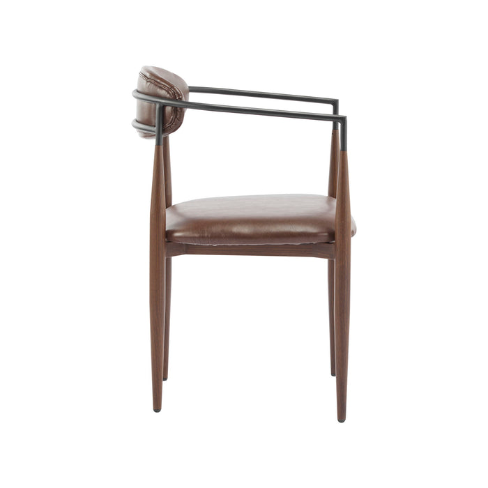 Modern Luxe Dining Arm Chair Set With Upholstery