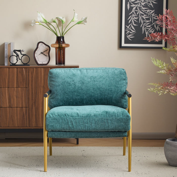 Modern Accent Chair With Plush Cushions, Cozy Seating