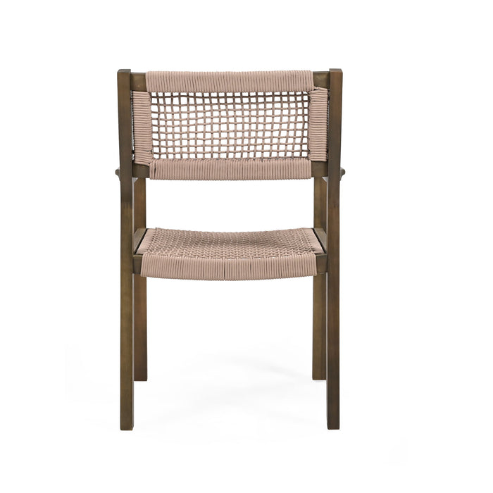 Outdoor Dining Chair (Set of 2), Patio Chairs - Gray / Light Brown
