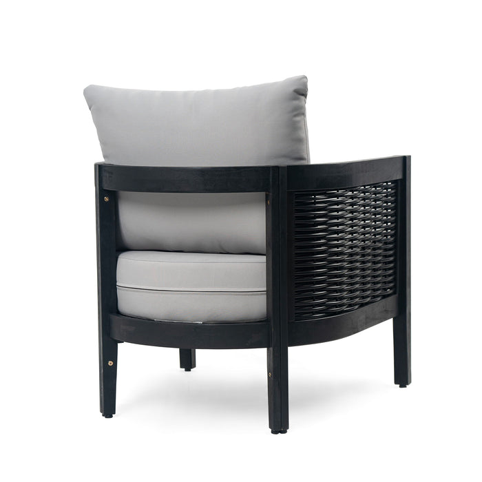 Outdoor Acacia Wood Club Chairs With Cushions