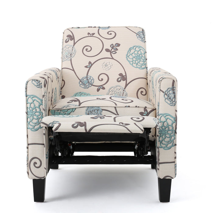 Push Back Upholstered Recliner Armchair