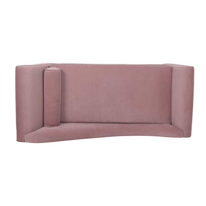 Auroral - Upholstered Chaise Lounge With Scrolled Arms And Tapered Legs