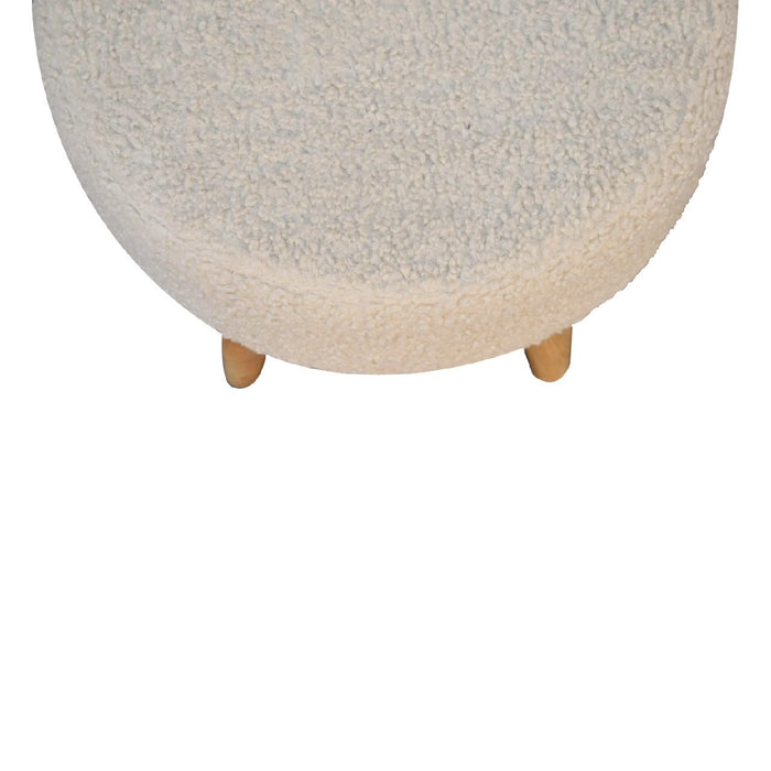 Petite Footstool - Cream / Brown