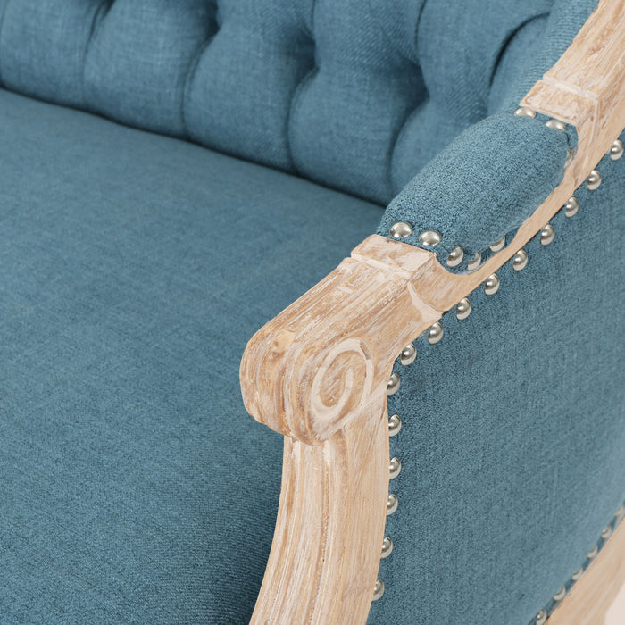 French Country Chesterfield Style Tufted Loveseat