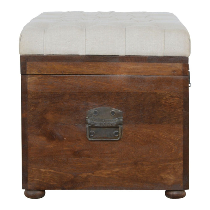 Linen Storage Trunk - Chestnut / White Linen