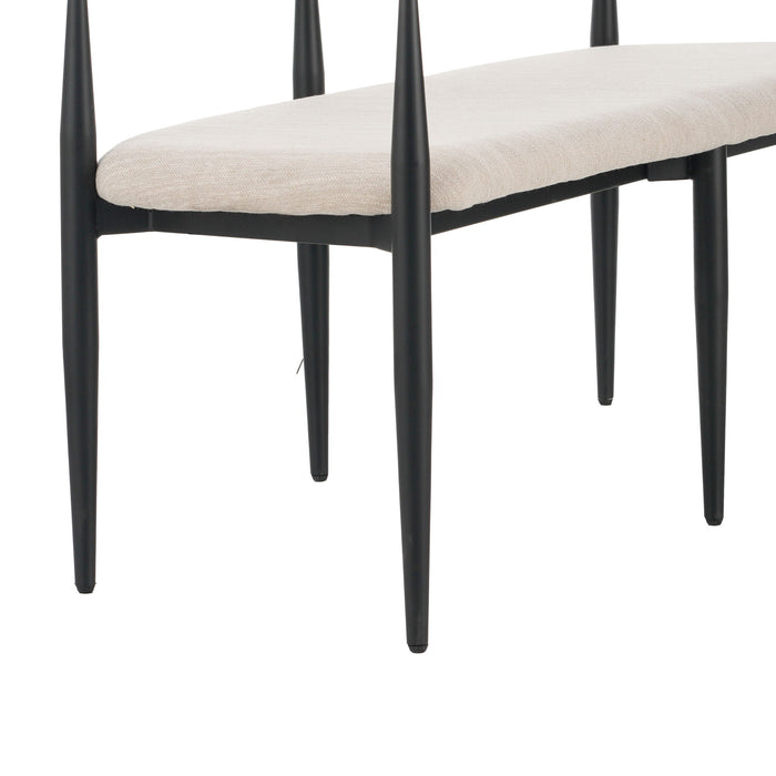 Modern Upholstered Loveseat Settee - Beige / Black / Gold