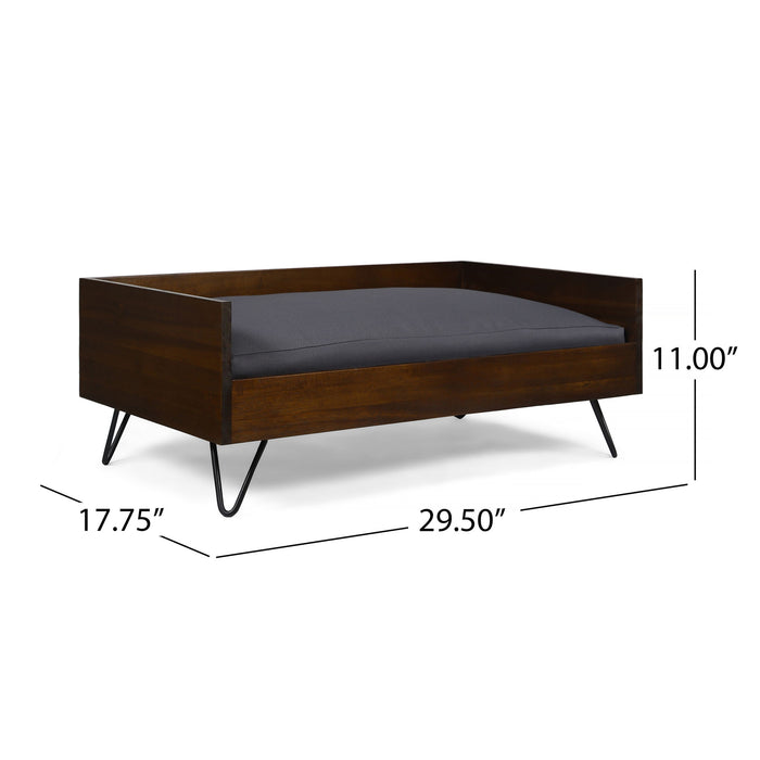 Dog Bed With Sleek Hairpin Legs - Reclaimed Oak / Iron