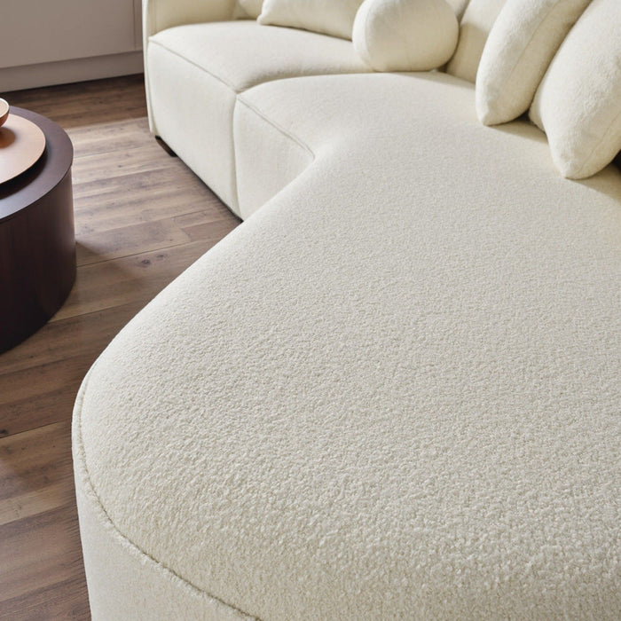 Elijah - Japandi Curvy Sectional Sofa - Beige