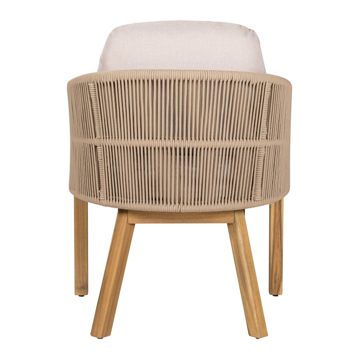 Grotta - Outdoor Dining Arm Chair (Set of 2) - Teak / Beige