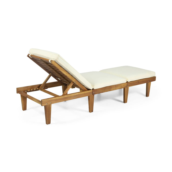 Ariana - Wood Chaise Lounge With Cushion