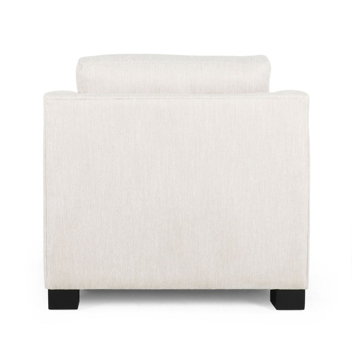 Nightowl - Upholstered Club Chair With Sloped Arms And Wood Legs - Beige