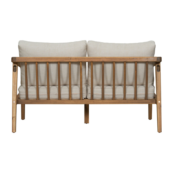 Westin - Outdoor Acacia Wood Loveseat - Teak / Beige