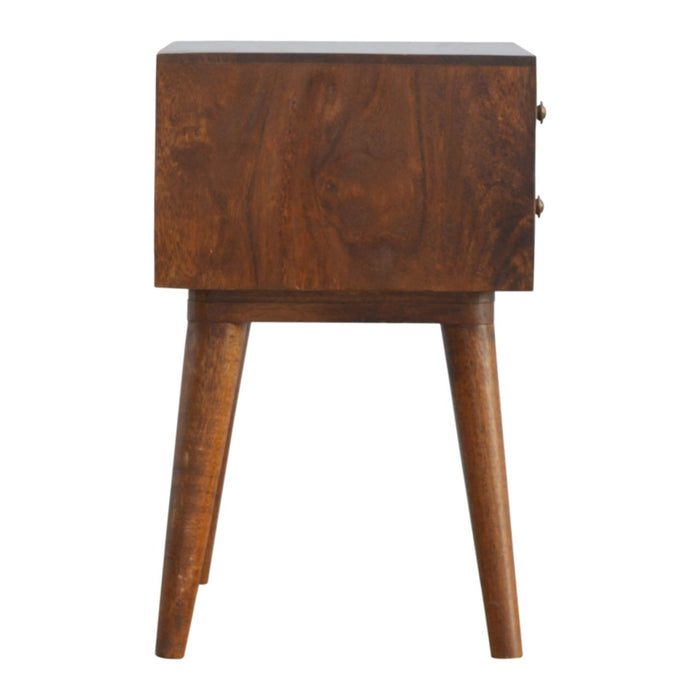 Inlay - Geo Brass Bedside Table - Chestnut