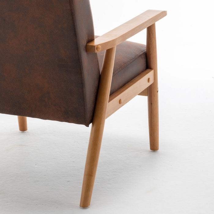 Wide Arm Chair - Brown
