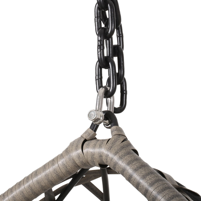 Marlin Hanging Egg Chair Basket With Teardrop Design - Gray