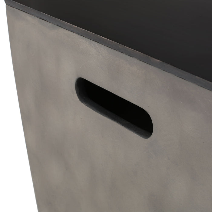 Modern Design Mgo Tank Holder Side Table With Ceramic Top - Black / Gray