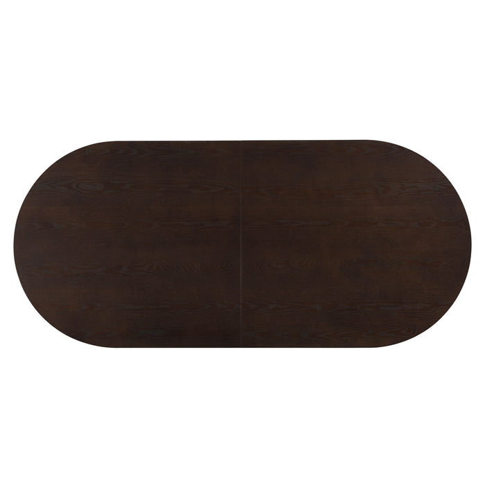 Modern Rustic Oval Dining Table Double Pedestal - Espresso