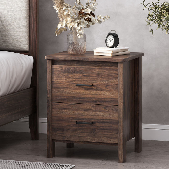 Titeca - Contemporary Wood 2 Drawer Nightstand