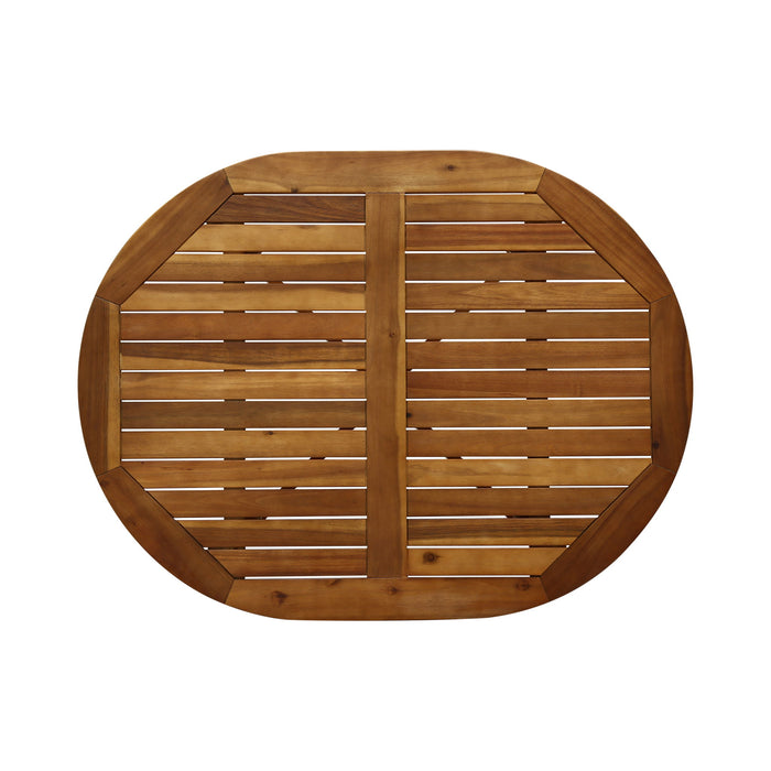 Outdoor Acacia Wood Bar Table With Slat Top