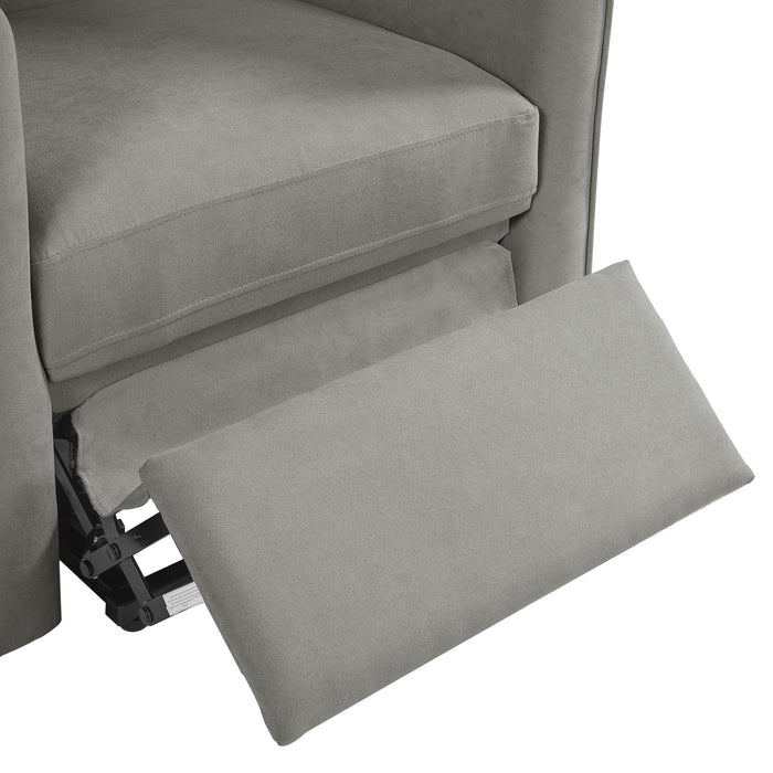 Power Lift Recliner Barrel Shape Reclining Chair With Footrest And Side Pocket