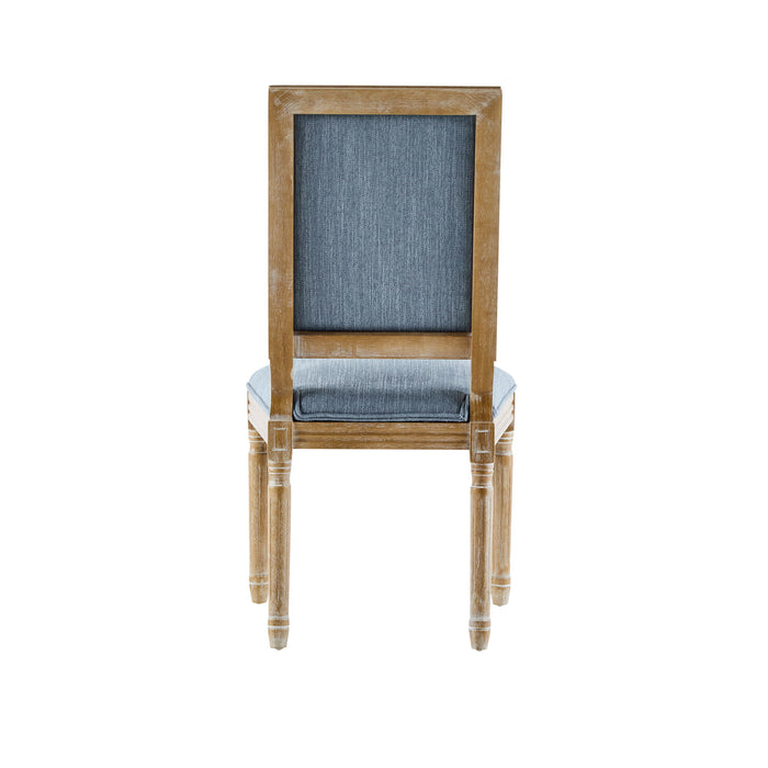 French Country Style Dining Chair With Upholstered Seating And Fluted Legs