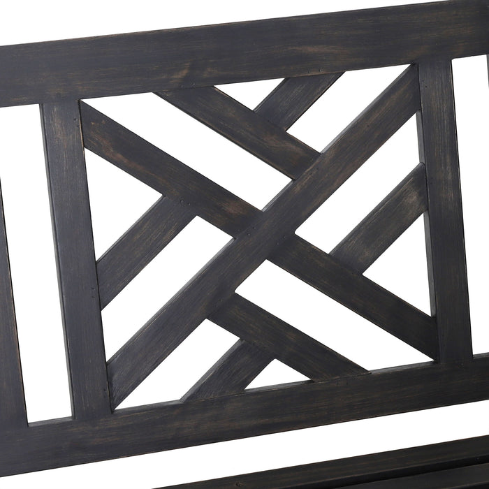 Alejandro - Acacia Wood Porch Swing With Slat Panel Seating