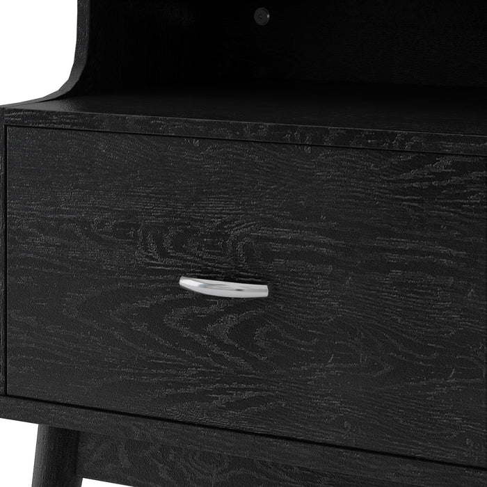 Starla - Wooden Nightstand - Black