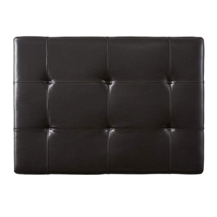 Chatham - Ottoman With Drawer Leather Storage Solution - Dark Coffee