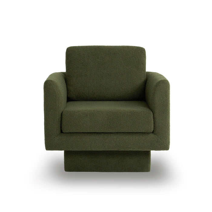 360° Modern Swivel Accent Chair Round Armchair, Thick Padded Single Lounge Sofa Upholstered Comfy