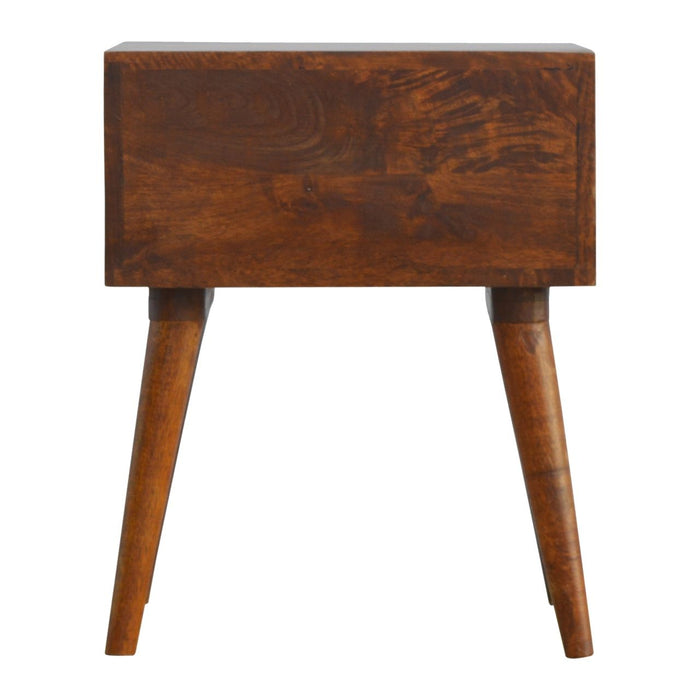 Inlay - Geo Brass Bedside Table - Chestnut