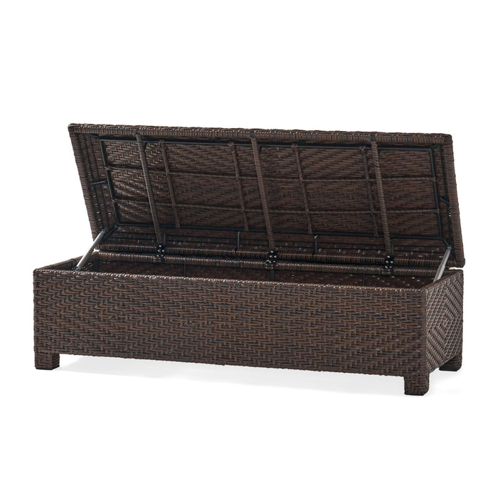 Santiago - Wicker Storage Bench - Brown Multi