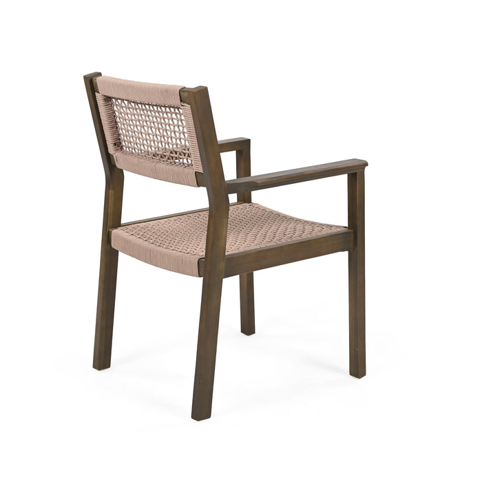 Outdoor Dining Chair (Set of 2), Patio Chairs - Gray / Light Brown