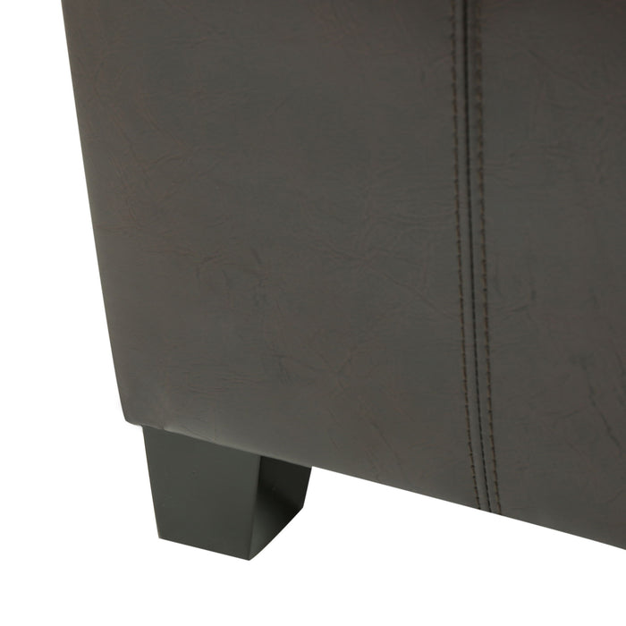 Contemporary Ottoman With Storage And Tray Tops - Brown
