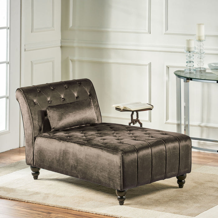 Ethereala - Upholstered Chaise Lounge With Button Tufted
