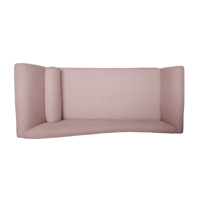 Auroral - Velvet Upholstered Chaise Lounge With Scrolled Arms And Tapered Legs - Blush
