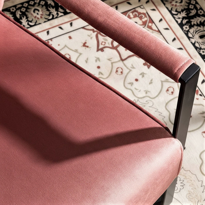 Classic Mid Century Modern Accent Chair With Durable Square Metal Frame, Armchair