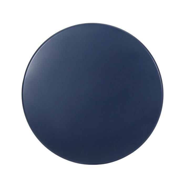 Zine - Outdoor Side Table With Hourglass Shaped And Iron Frame - Navy