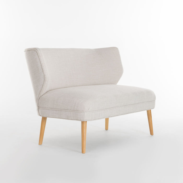 Elegant Classic Upholstered Loveseat With Curved Backrest