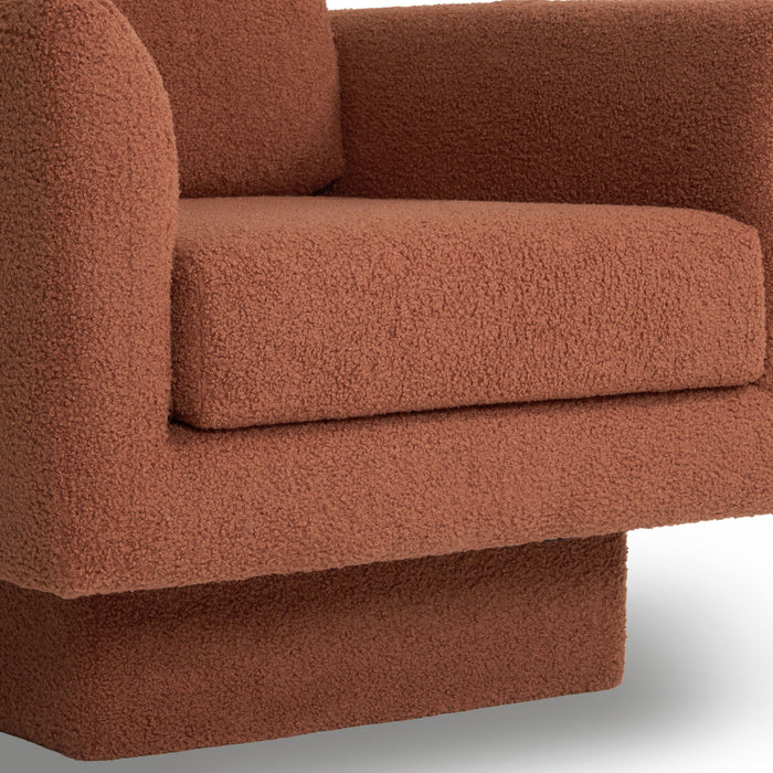 360° Modern Swivel Accent Chair Round Armchair, Thick Padded Single Lounge Sofa Upholstered Comfy