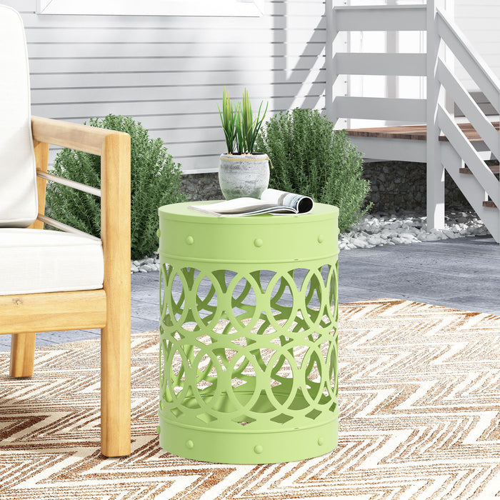 Outdoor Metal Large End Table, Modern Design