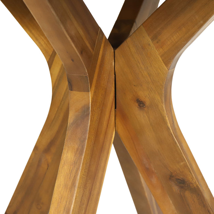 Stamford - Outdoor Bistro Table Acacia Wood X - Base - Teak