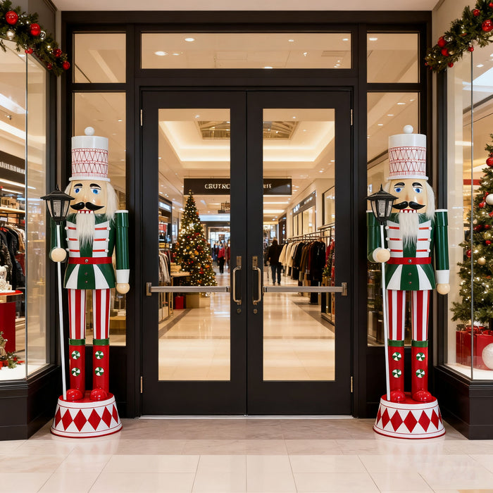 Classic Nutcracker Holiday Decor, Durable Construction - Green / Red / White