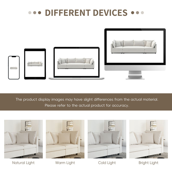 Modern Modular Sectional Oversized Couch Set With Pillows, Minimalist Style Wide Seat Comfy Sofa