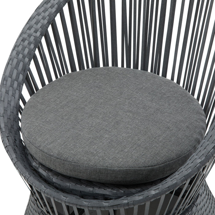 Modern Swivel Wicker Lounge Chair With Round Design