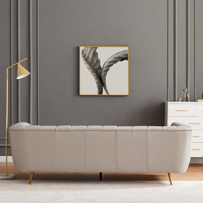 Lamattina - Genuine Italian Leather Channel Tufted Sofa