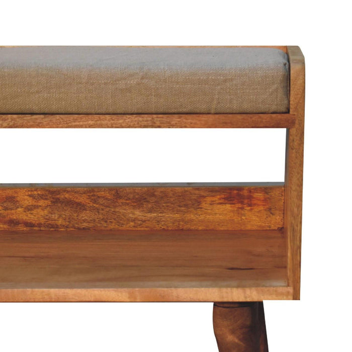 Solid Wood Bench With Upholstered Sea
